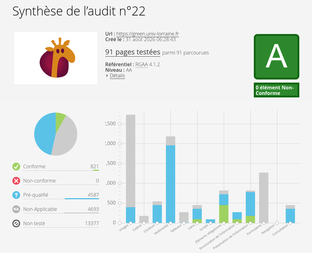 Image du résultat de l'audit Asqatasun